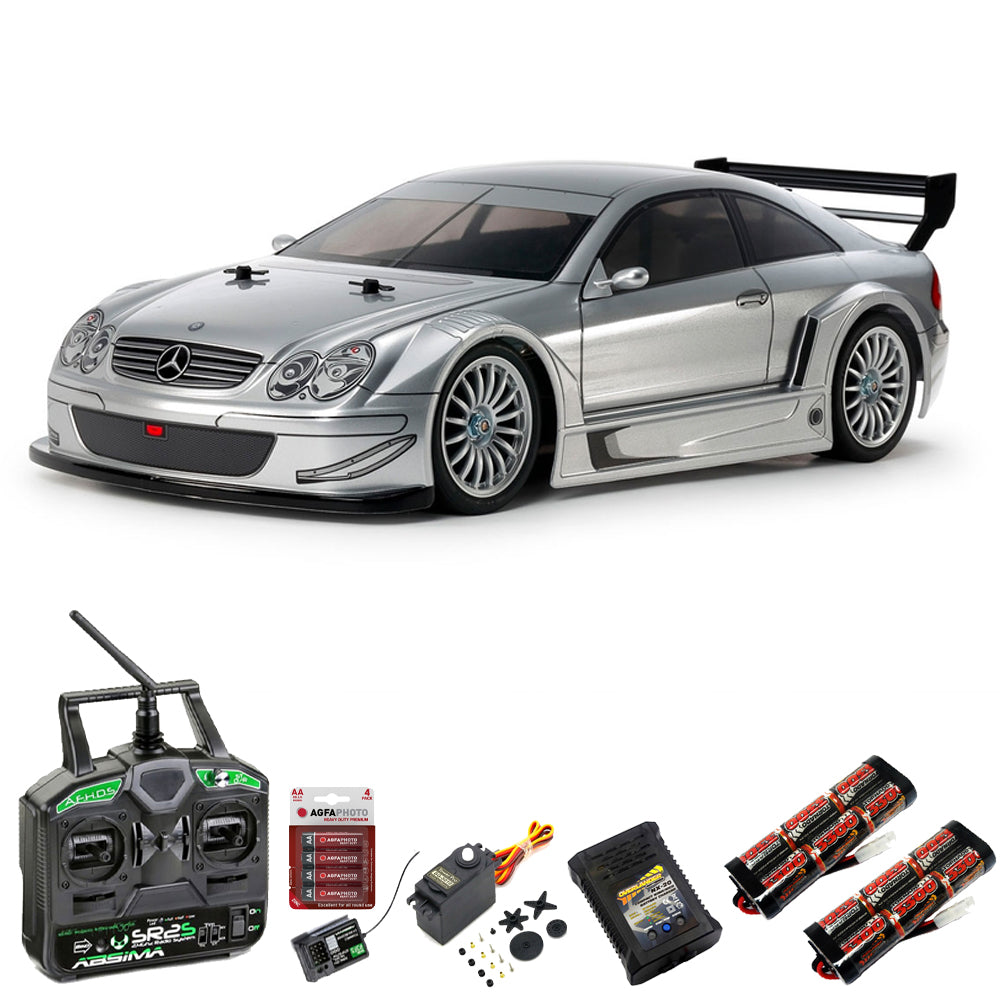 Tamiya RC 58722 Mercedes CLK AMG '02  TT-02 RC Car Premium Stick Bundle