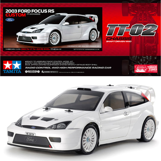 Tamiya RC 58724 2003 Ford Focus RS Custom TT-02 1:10 RC Car Assembly Kit
