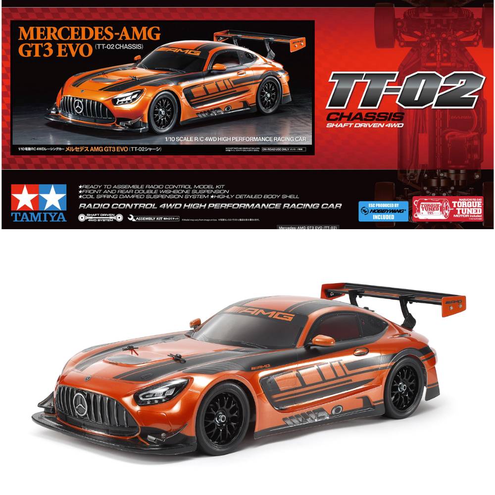 Tamiya 58750 Mercedes AMG GT3 EVO TT-02 1:10 RC Assembly Car Kit ...