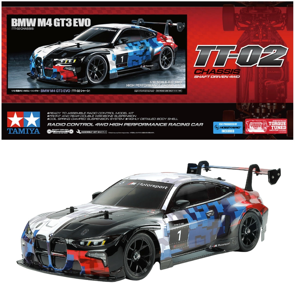 Tamiya RC 58571 BMW M4 GT3 Evo TT-02 RC 1:10 Assembly Kit