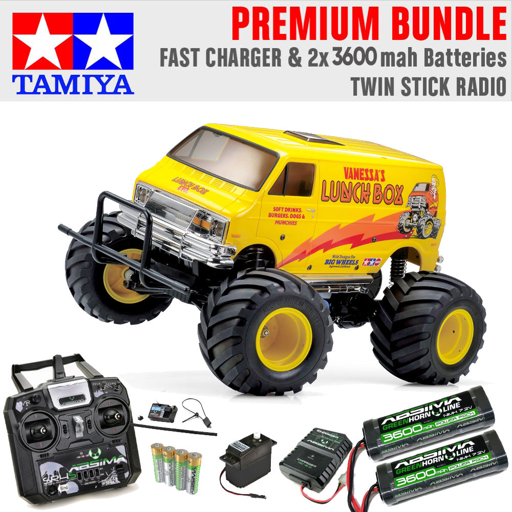 Tamiya RC 58755 Lunch Box Evo 1:12 Premium Stick Radio Bundle