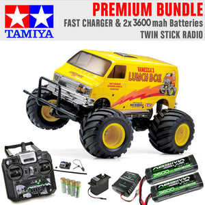 Tamiya RC 58755 Lunch Box Evo 1:12 Premium Stick Radio Bundle