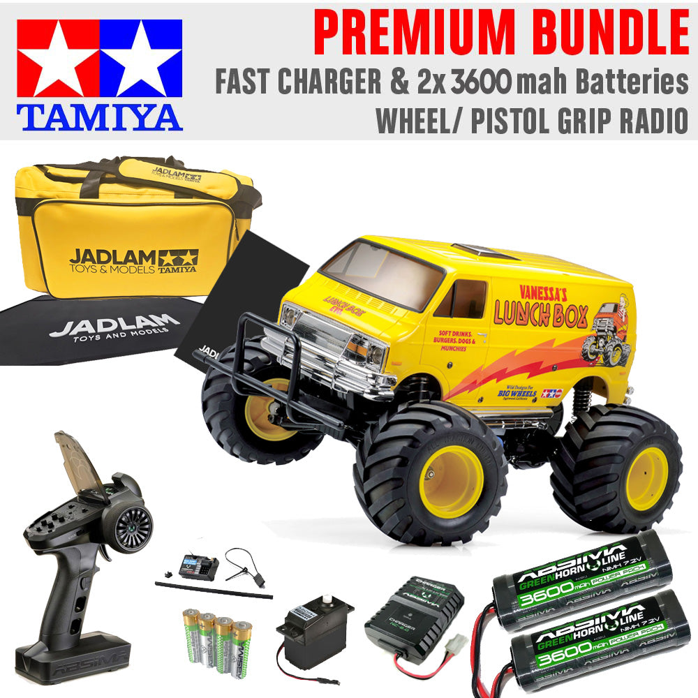 Tamiya RC 58755 Lunch Box Evo 1:12 Pro Wheel Radio Bundle