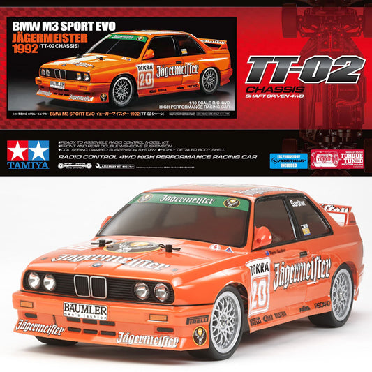 Tamiya RC 58760 BMW M3 Sport EVO Jagermeister 1992 (TT-02) 1:10 RC Assembly Kit