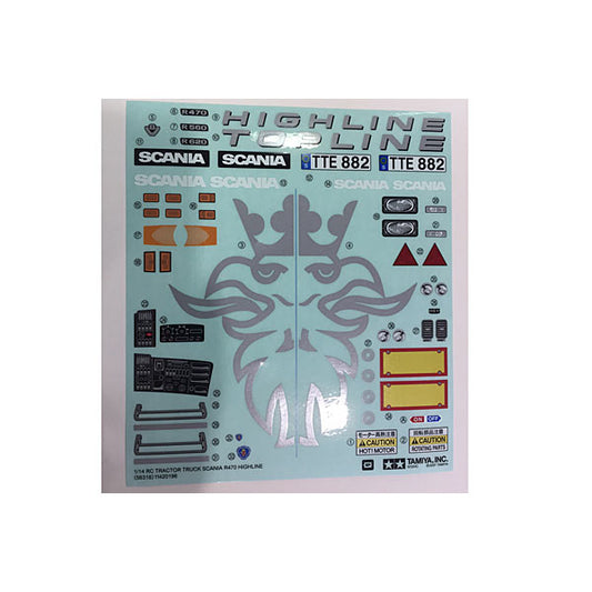 TAMIYA 56318 Scania R470 Highline/Orange/Metallic, 9495508/19495508 Decals.