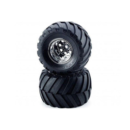 Tamiya 58242 Wild Willy 2/Mad Bull, 9805618/19805618 Front Tire & Wheel (2 Pcs.)