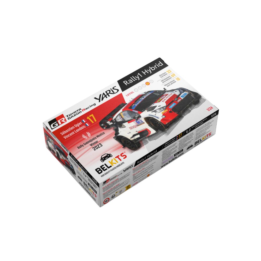 Belkits 026 Toyota GR Yaris Rally Guanajuato Mexico Winner 2023 1:24 Model Kit