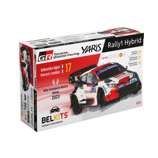 Belkits 026 Toyota GR Yaris Rally Guanajuato Mexico Winner 2023 1:24 Model Kit