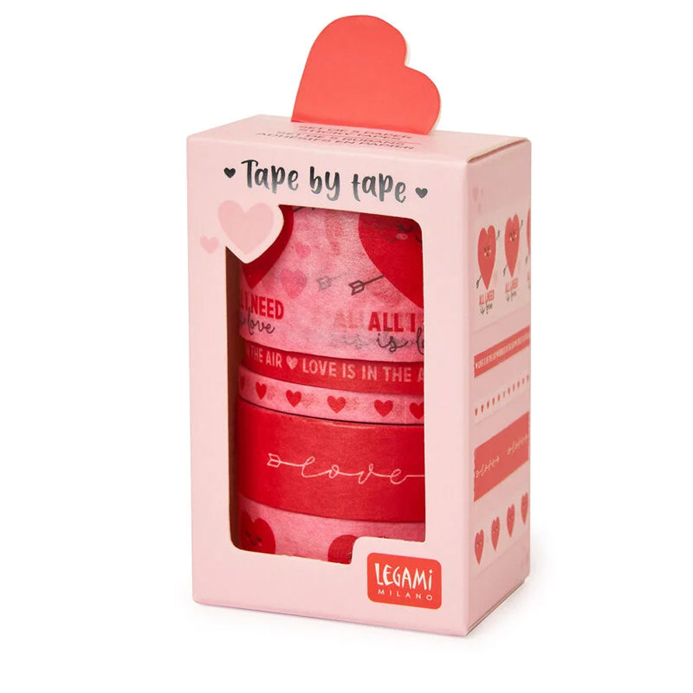 Legami Tape By Tape - Heart - Sticky Tape 5m Rolls