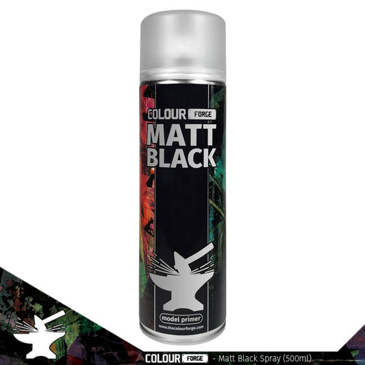 Colour Forge Matt Black Spray Primer Paint 500ml