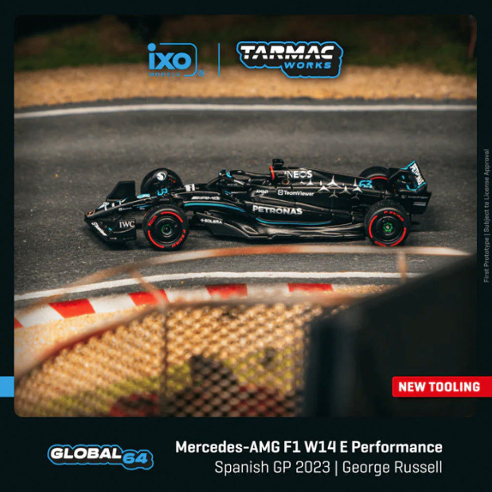 Tarmac Works F1 Mercedes-AMG W14 E Performance Spanish GP Russell 1:64 GF064GR1