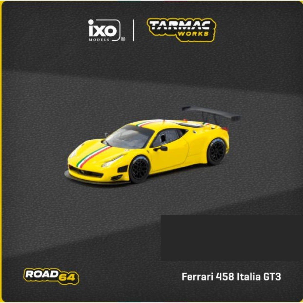 Tarmac Works Ferrari 458 Italia GT3 Yellow 1:64 Diecast Car 64R073YL