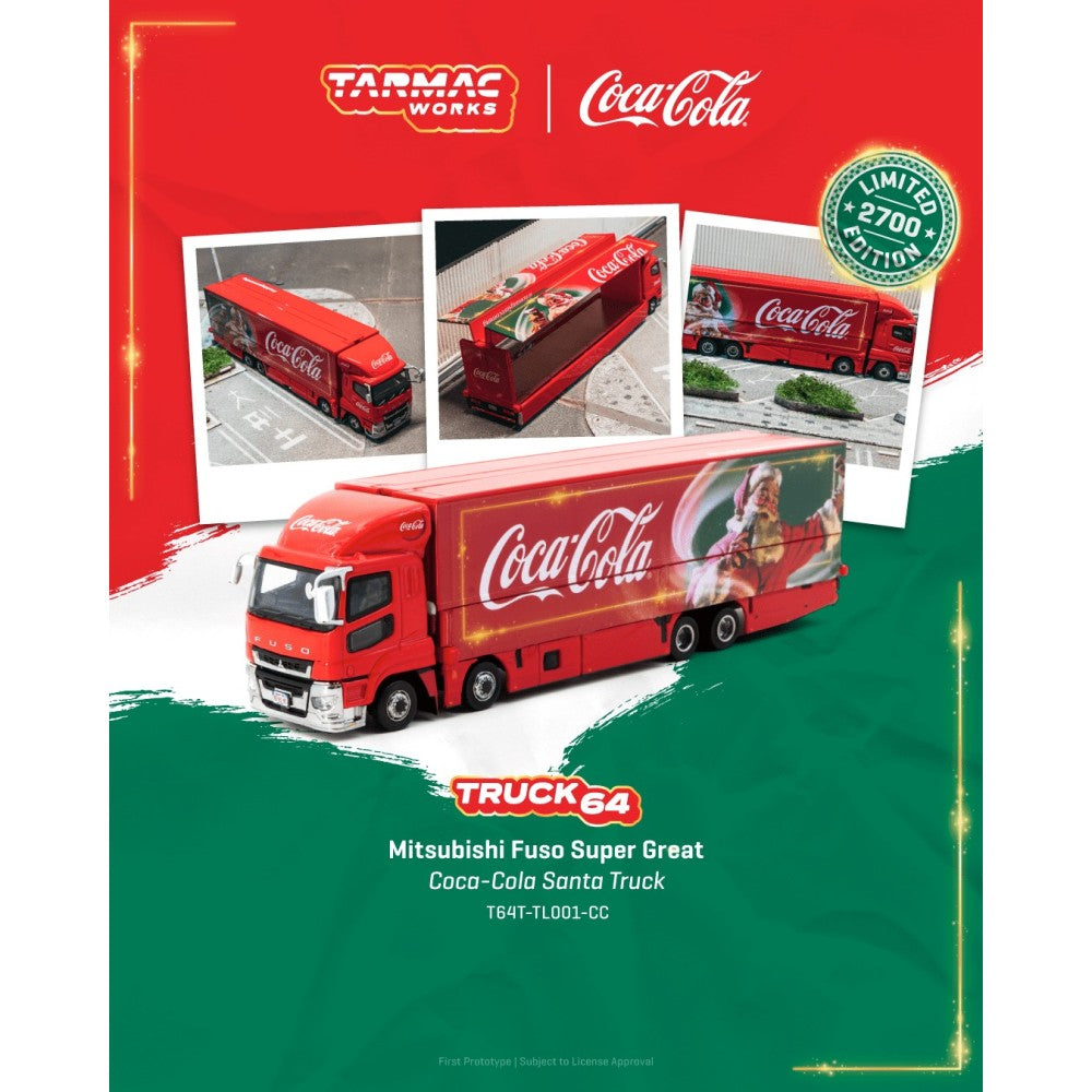 Tarmac Works 1:64 Mitsubishi Fuso Super Great CocaCola Santa Truck TCT64TTL001CC