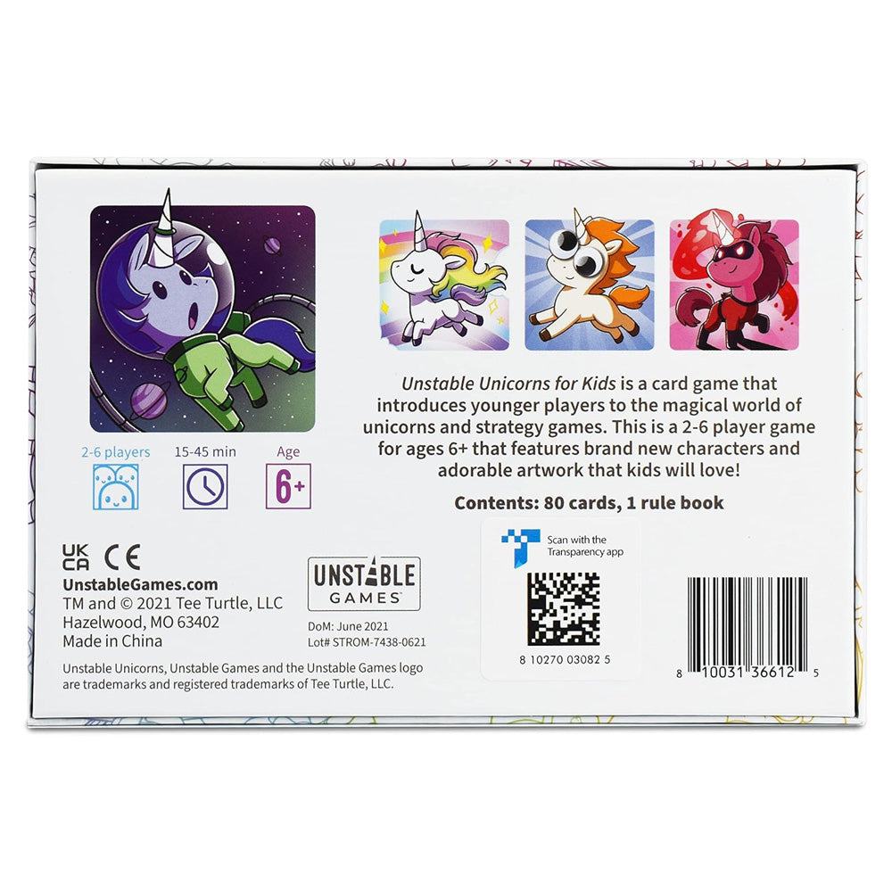 Unstable Unicorns Kids Edition Card Game Age 6+