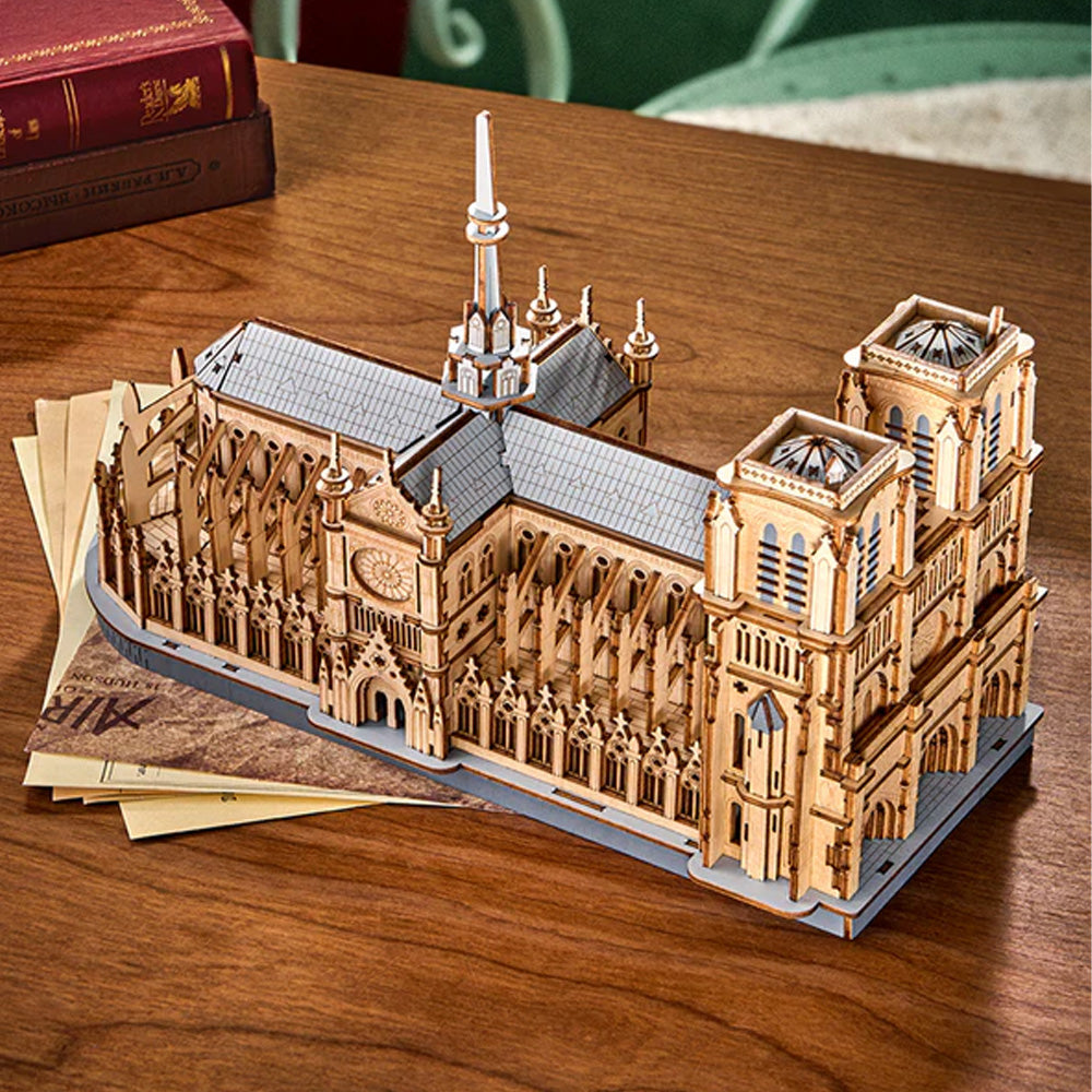 Rowood Notre Dame Paris Cathedral 3D Wooden Puzzle Model Kit TG511