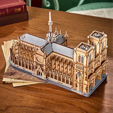 Rowood Notre Dame Paris Cathedral 3D Wooden Puzzle Model Kit TG511