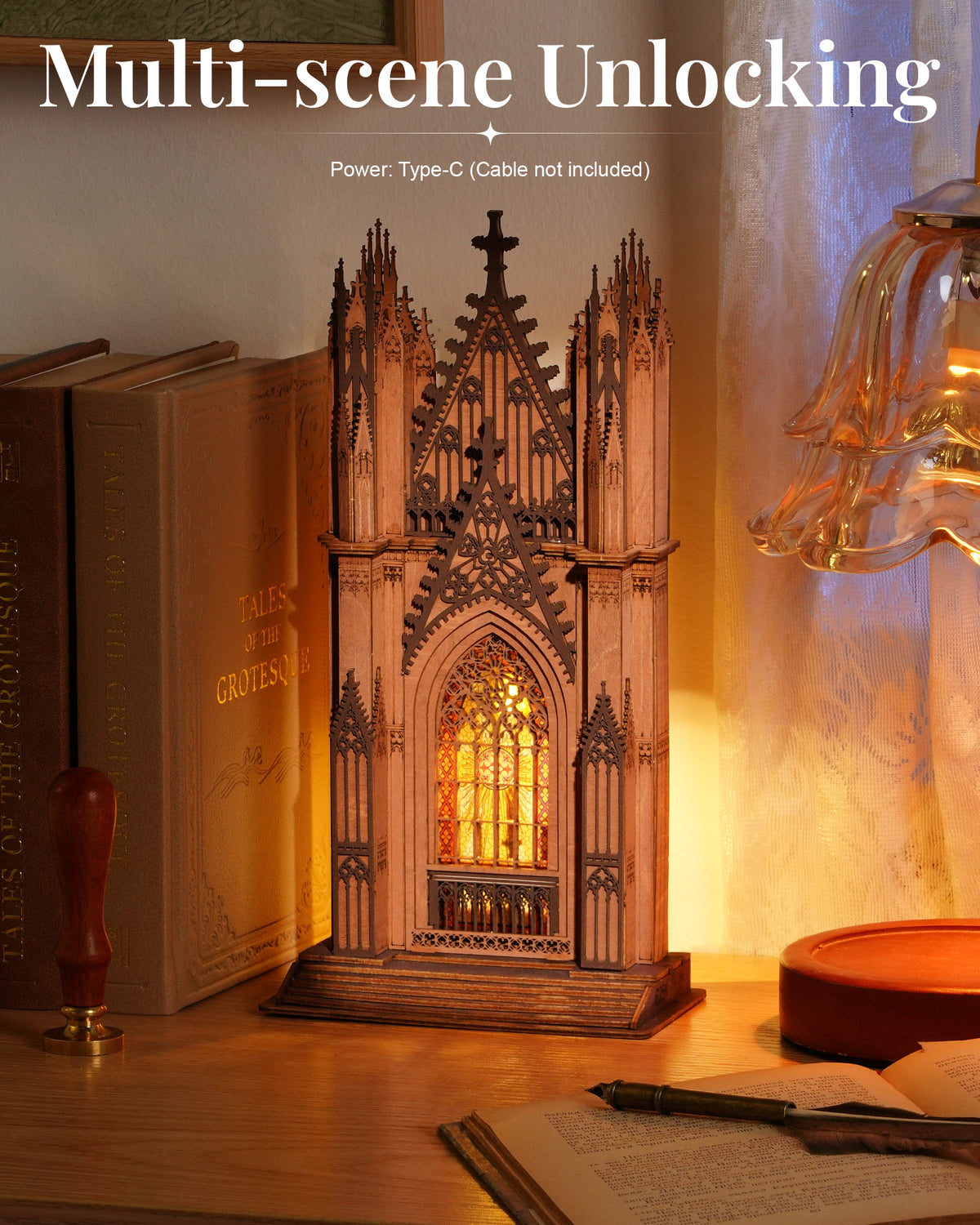 Rolife Twin-Tower Cathedral 3D Wooden Puzzle Model Kit TGA01