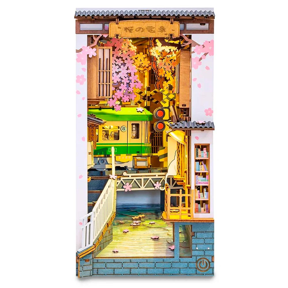 ROBOTIME Rolife Sakura Densya Book Nook DIY Miniature House Craft Kit TGB01