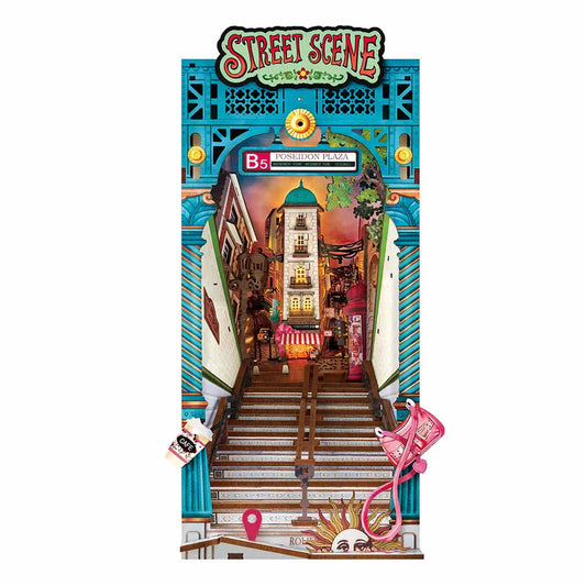 Rolife Street Scene Book Nook DIY Shelf Insert Miniature House TGB13