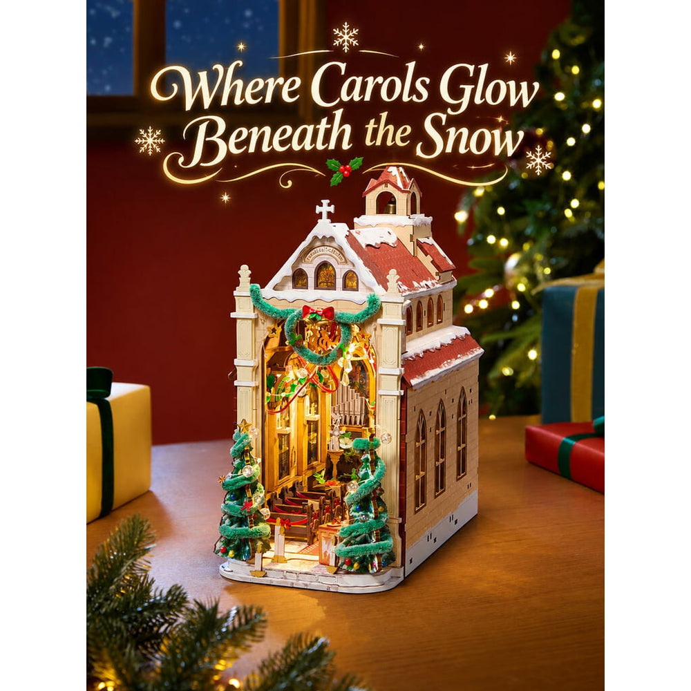 Rolife Caroling Cathedral DIY Book Nook Wooden Kit TGB26