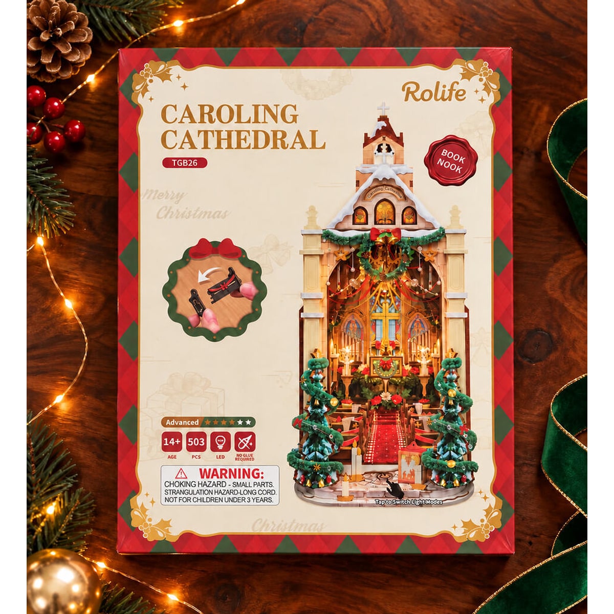 Rolife Caroling Cathedral DIY Book Nook Wooden Kit TGB26 - image 2