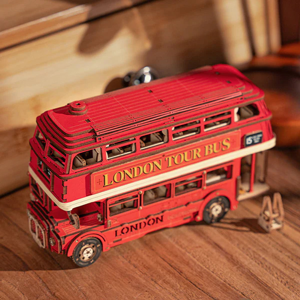 ROBOTIME Rolife London Tour Bus DIY 3D Wooden Model Puzzle TGM02