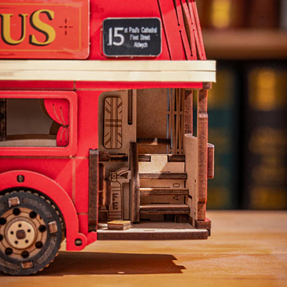 ROBOTIME Rolife London Tour Bus DIY 3D Wooden Model Puzzle TGM02