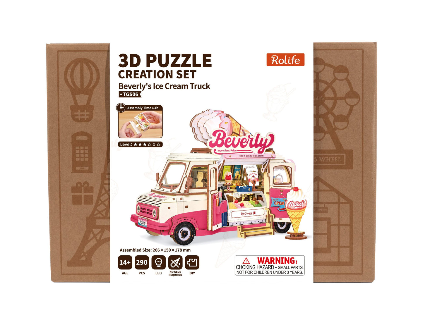 Rolife Beverly's Ice Cream Truck Wooden Puzzle 290pcs TGS06