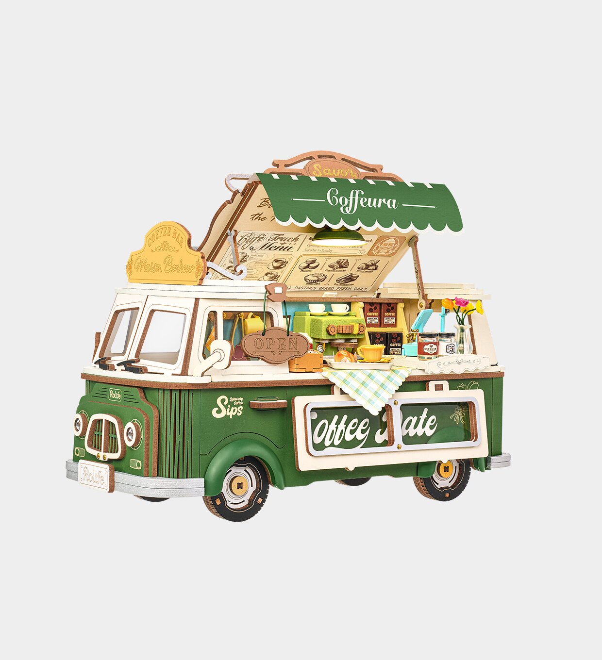 Rolife Leo's Coffee Truck Wooden Model Kit TGS07