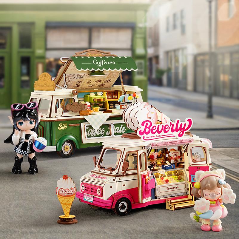Rolife Leo's Coffee Truck Wooden Model Kit TGS07