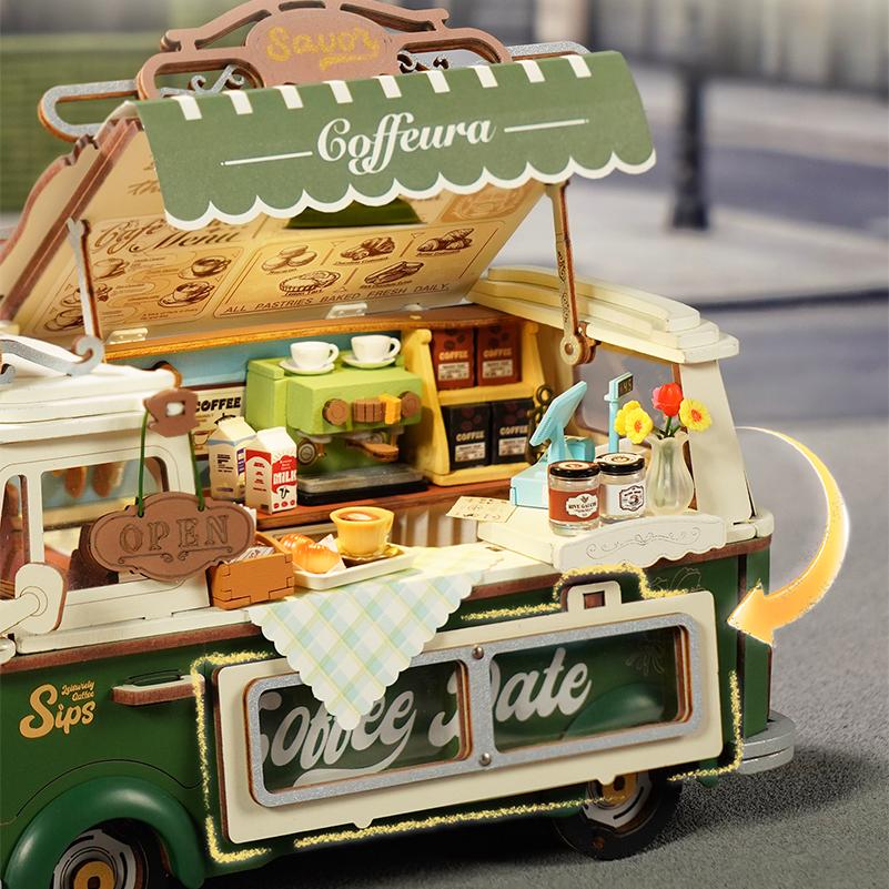 Rolife Leo's Coffee Truck Wooden Model Kit TGS07