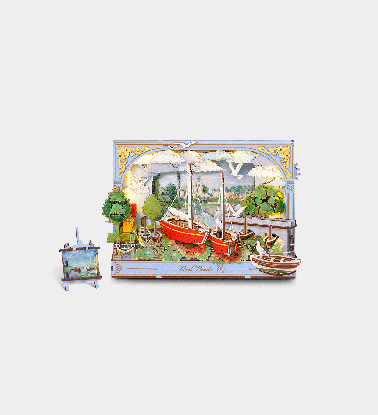 Rowood Red Boats 3D Wooden Puzzle Model Kit TH004