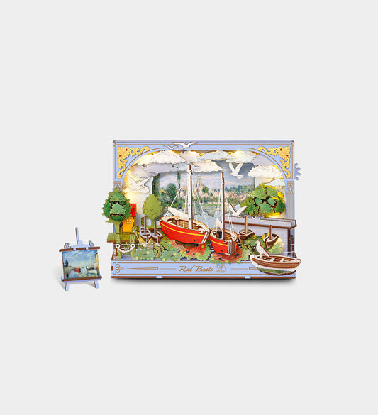 Rowood Red Boats 3D Wooden Puzzle Model Kit TH004