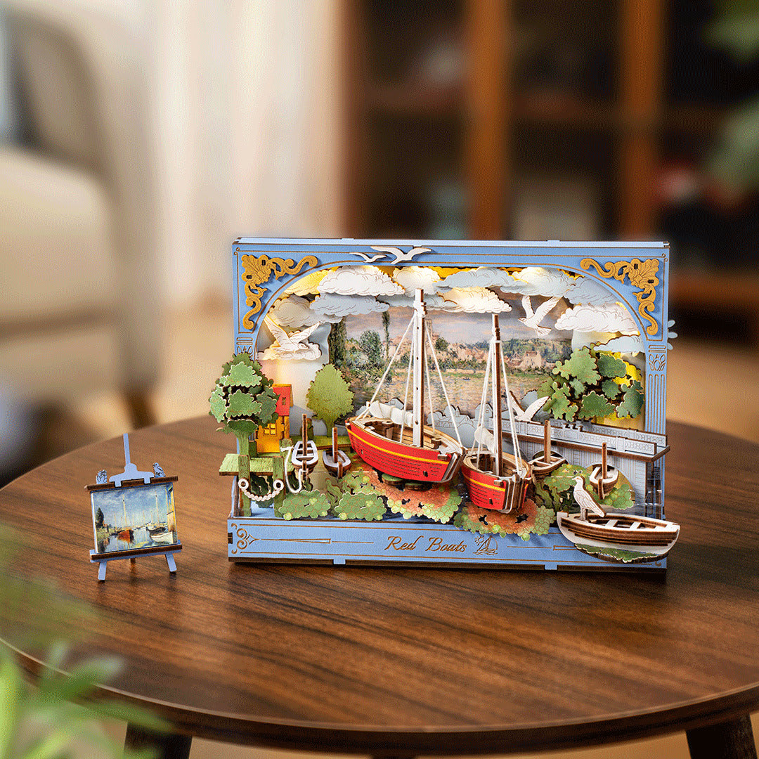 Rowood Red Boats 3D Wooden Puzzle Model Kit TH004