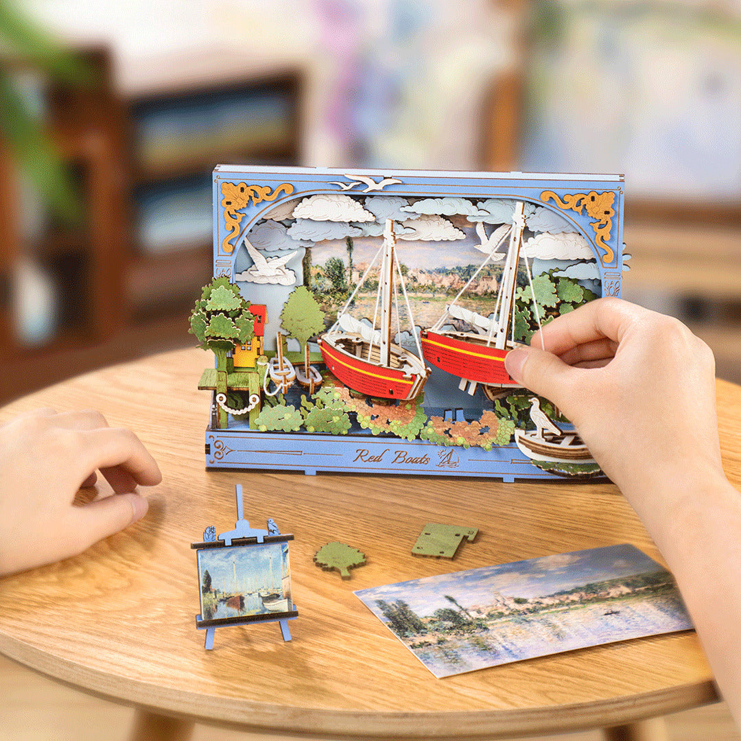 Rowood Red Boats 3D Wooden Puzzle Model Kit TH004