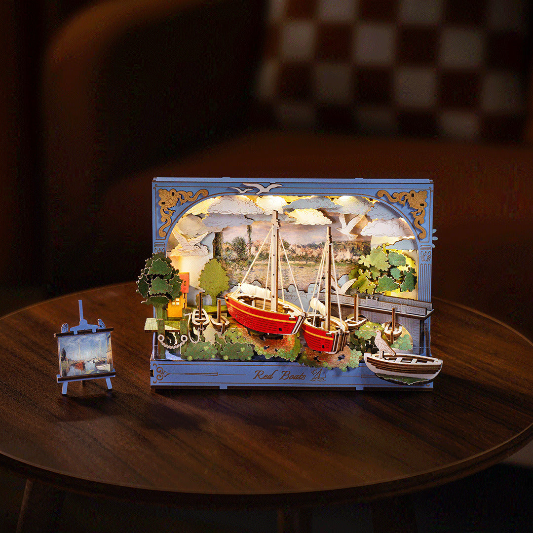 Rowood Red Boats 3D Wooden Puzzle Model Kit TH004