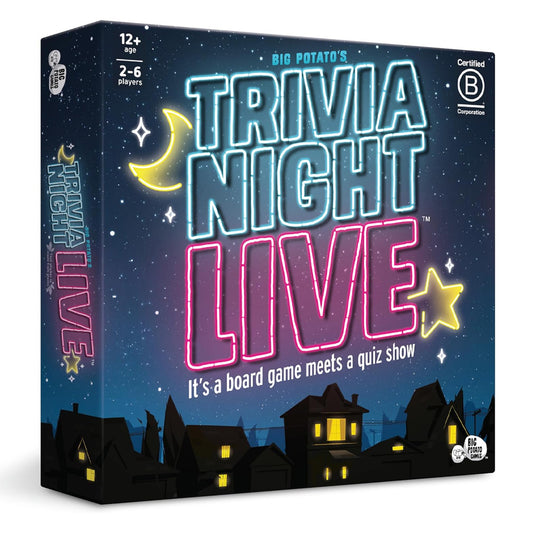Trivia Night Live - Family Trivia Quiz Show Board Game - Big Potato