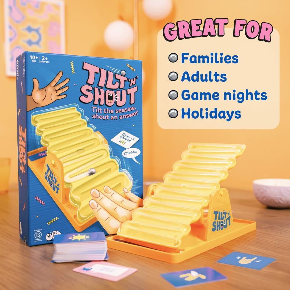 Tilt 'n' Shout Board Game Age 10+ 2+ Players Big Potato Games