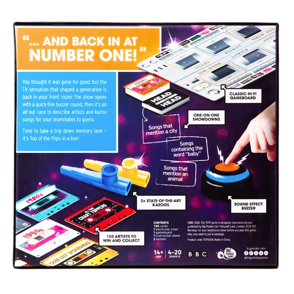 Top of the Pops - Music Party Game 4+ Players Age 14+ Big Potato Games