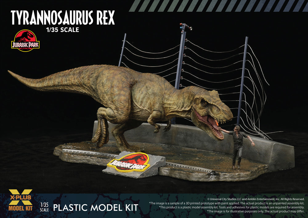 X-Plus Jurassic Park Tyrannosaurus Rex & Dr Malcolm Figure 1:35