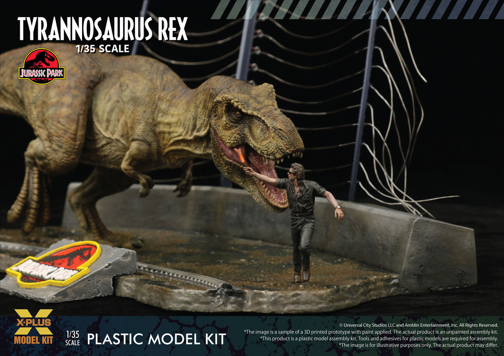 X-Plus Jurassic Park Tyrannosaurus Rex & Dr Malcolm Figure 1:35