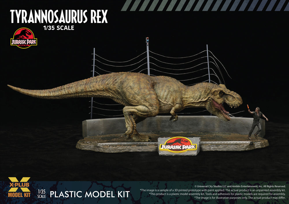 X-Plus Jurassic Park Tyrannosaurus Rex & Dr Malcolm Figure 1:35