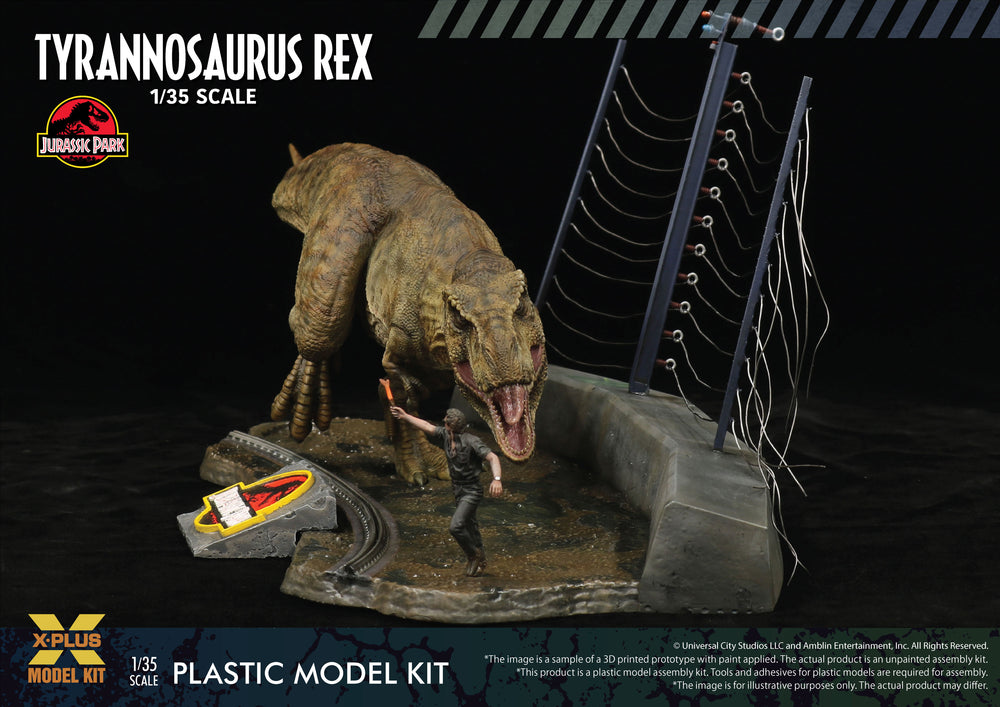 X-Plus Jurassic Park Tyrannosaurus Rex & Dr Malcolm Figure 1:35