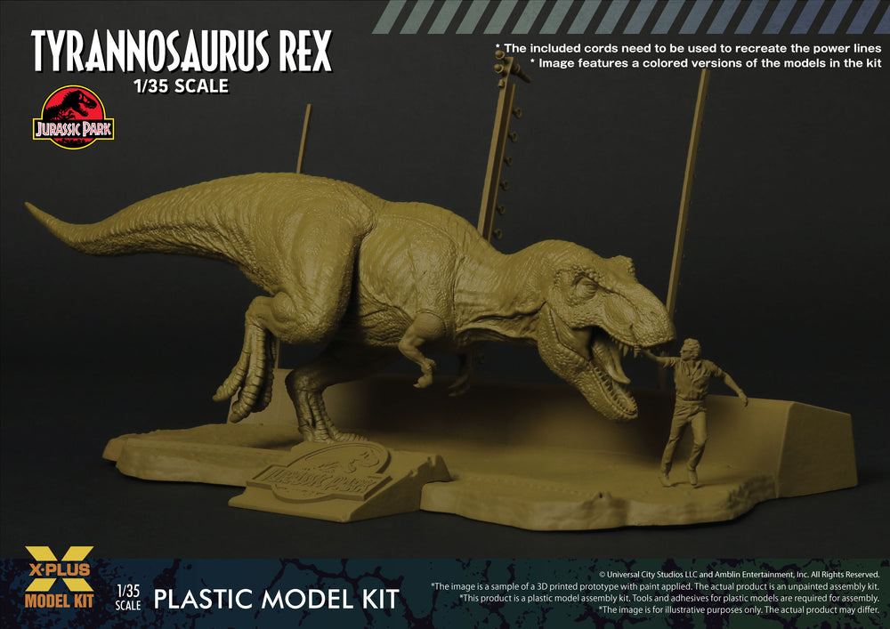 X-Plus Jurassic Park Tyrannosaurus Rex & Dr Malcolm Figure 1:35
