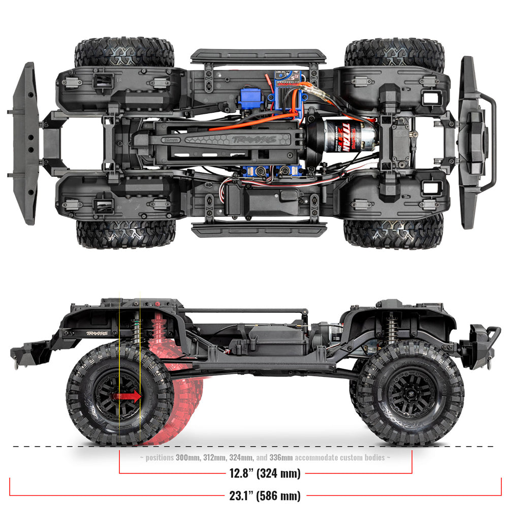 Traxxas TRX-4 Land Rover Defender 4X4 RTR Clipless 1:10 Trail Crawler - Red