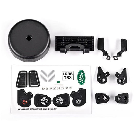 Traxxas TRX-4M Land Rover Defender Grille/Mirrors/Tyre Cover & Decal Sheet 9720