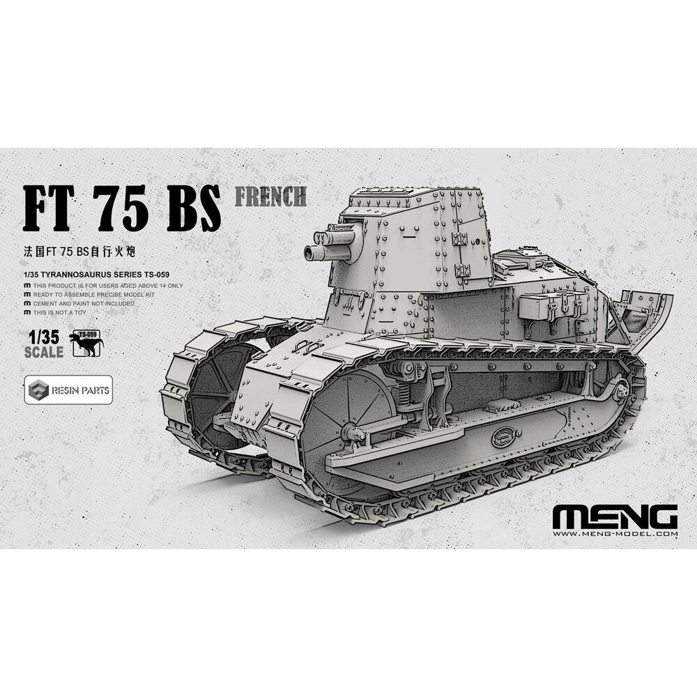 Meng TS-059 French FT 75 BS Tank + Resin Parts 1:35 Model Kit