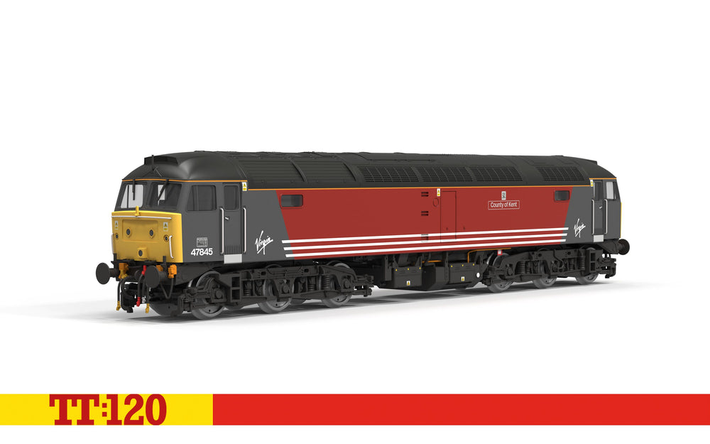 Hornby TT:120 TT3098 Virgin Trains Red - Class 47 - 47845 'County of Kent'