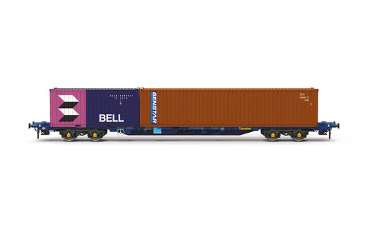 Hornby TT:120 Touax KFA Container Wagon w/Bell 20 Container & Genstar 40 TT6058