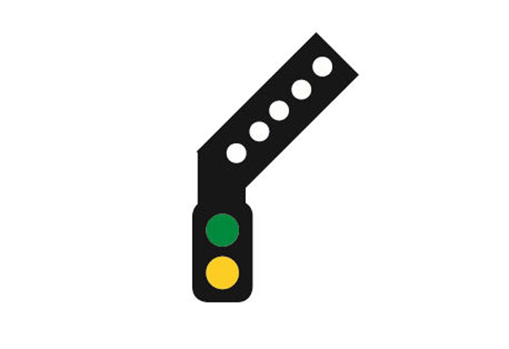 Train Tech DCC Signal (RH Feather) - 2 Aspect Distant HO/OO Gauge TTDS2R